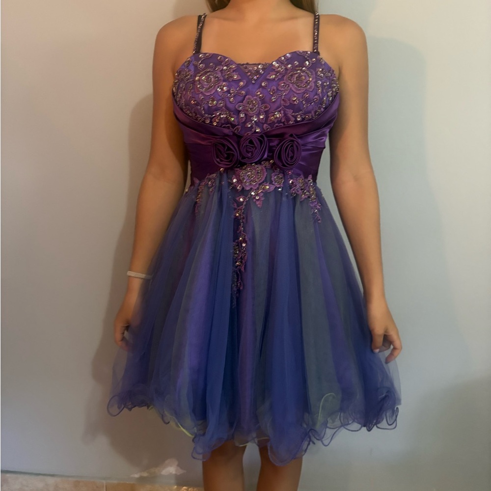Cinderella Purple Puffy Y2K Dress